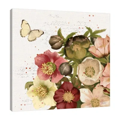 Jaxson Rea "vintage Petals Ii" Gallery Wrapped Canvas By Katie Pertiet In White;gray;purple;charcoal Gray;jade Gre