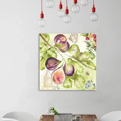 Jaxson Rea 'watercolor Fig' By Tre Sorelle Studios Painting Printg On Wrapped Canvas In Green,purple