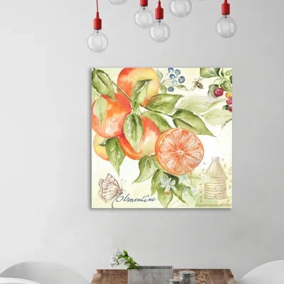 Jaxson Rea 'watercolor Oranges' By Tre Sorelle Studios Painting Print On Wrapped Canvas In Green,orange