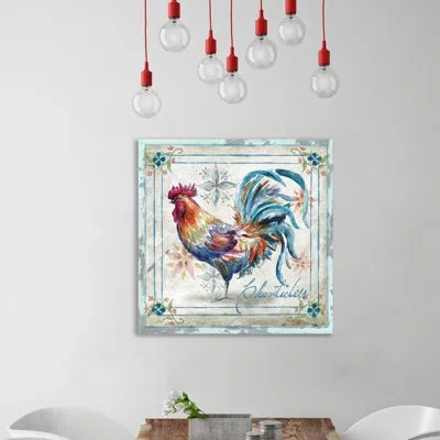 Jaxson Rea 'watercolor Rooster' By Tre Sorelle Studios Painting Print On Wrapped Canvas In Blue,red
