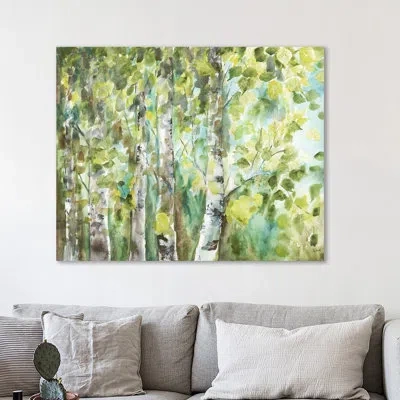 Jaxson Rea 'watercolor Summer Aspens' By Tre Sorelle Studios Painting Print On Wrapped Canvas