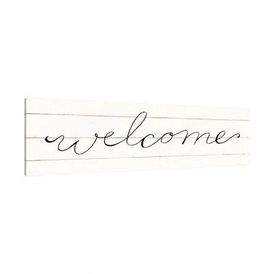 Jaxson Rea Welcome By Sue Schlabach - Wrapped Canvas Print In Black;white;gray;red;mist Gray;mint Blue