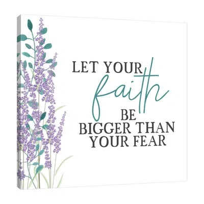 Jaxson Rea "your Faith Floral" Gallery Wrapped Canvas By Kimberly Allen 15065 In White;slate Gray;salmon Pink