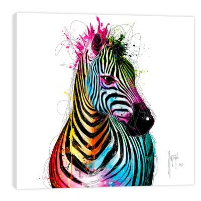 Jaxson Rea "zebra Pop" By Patrice Murciano Graphic Art On Wrapped Canvas In Pink,blue,black