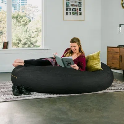 Jaxx Cocoon 6 Foot Bean Bag Chair - Denim, Black
