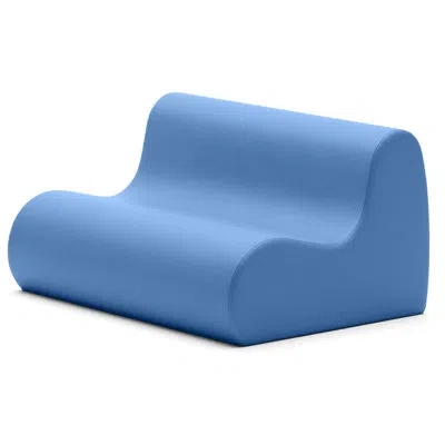 Jaxx Midtown Sofa - 2-seat Commercial Grade Soft Seating For Library, Media Center, Daycare Or Classrooms In Royal Blue