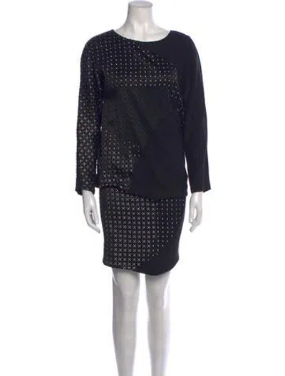 Pre-owned Jay Ahr Acetate Mini Dress In Black