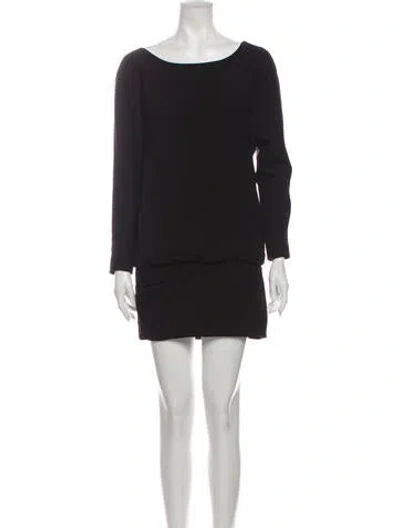 Pre-owned Jay Ahr Bateau Neckline Mini Dress In Black