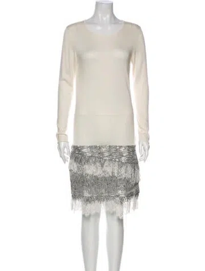 Pre-owned Jay Ahr Scoop Neck Knee-length Dress In Neutral