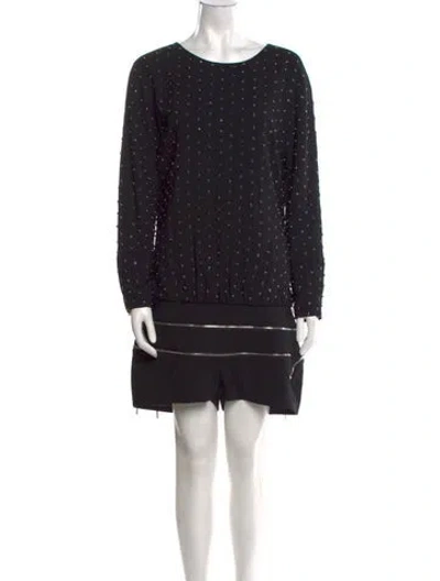 Pre-owned Jay Ahr Scoop Neck Romper In Black