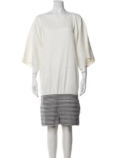 Pre-owned Jay Ahr Striped Bateau Neckline Jumpsuit In White