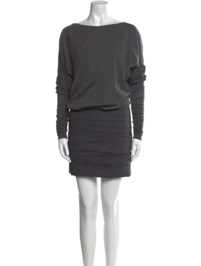 Pre-owned Jay Ahr Virgin Wool Mini Dress In Gray