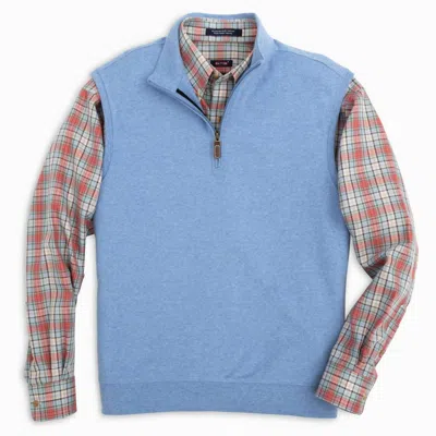 Jay Cotton Men's Paulo Quarter Zip Vest In Silver Lake In Multi