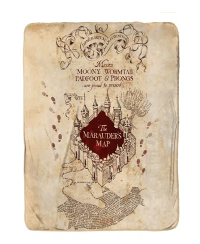 Jay Franco Marauders Map Silk Touch Throw, 70" X 50" In Brown