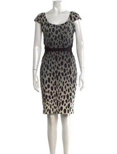 Pre-owned Jay Godfrey Animal Print Knee-length Dress In White