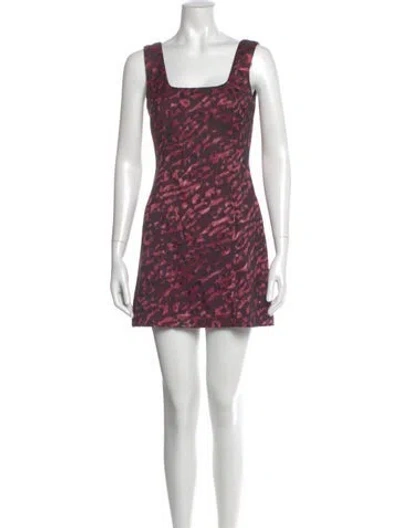 Pre-owned Jay Godfrey Animal Print Mini Dress In Burgundy