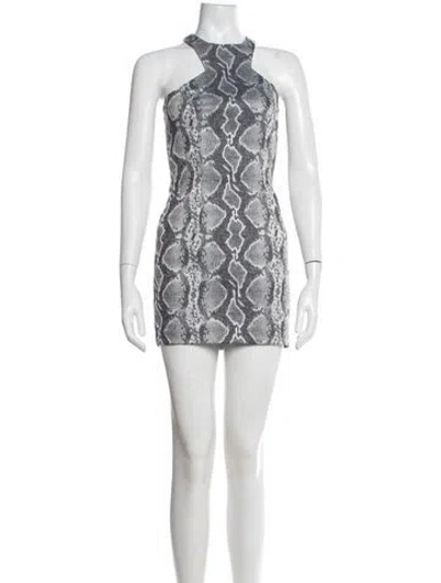 Pre-owned Jay Godfrey Animal Print Mini Dress In Metallic/neutrals