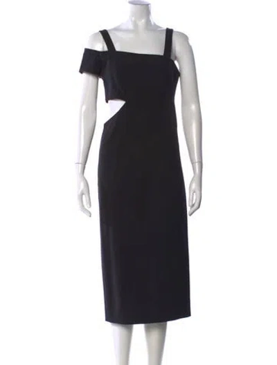 Pre-owned Jay Godfrey Asymmetrical Knee-length Dress In Black