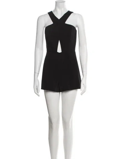 Pre-owned Jay Godfrey Asymmetrical Romper In Black