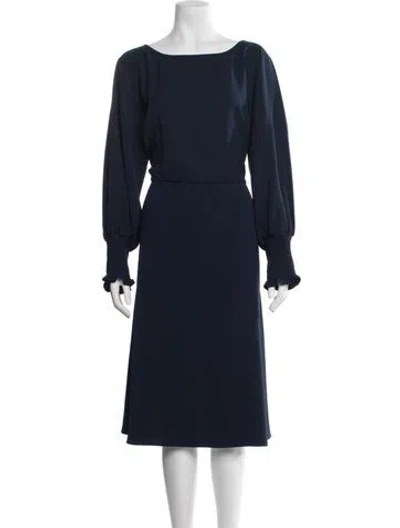 Pre-owned Jay Godfrey Bateau Neckline Knee-length Dress In Blue