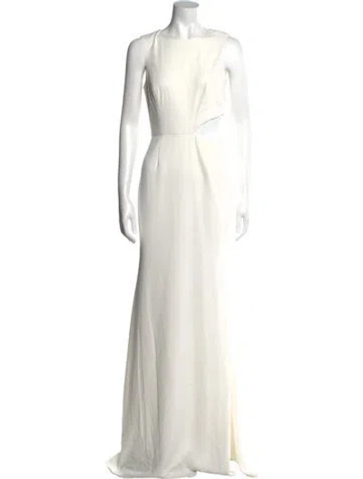 Pre-owned Jay Godfrey Bateau Neckline Long Dress In White