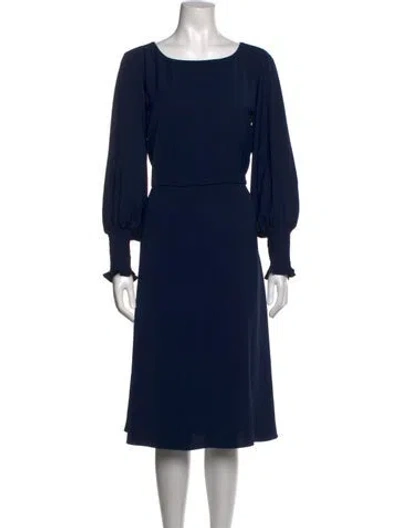 Pre-owned Jay Godfrey Bateau Neckline Midi Length Dress In Blue