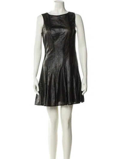 Pre-owned Jay Godfrey Bateau Neckline Mini Dress In Black