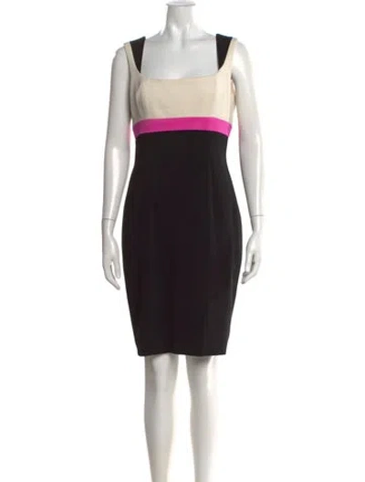 Pre-owned Jay Godfrey Colorblock Pattern Knee-length Dress In Black/brown