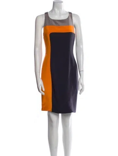 Pre-owned Jay Godfrey Colorblock Pattern Mini Dress In Multi