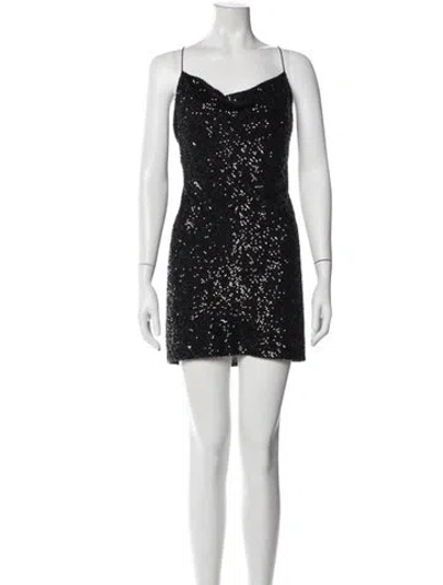 Pre-owned Jay Godfrey Cowl Neck Mini Dress In Black