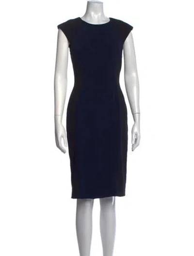 Pre-owned Jay Godfrey Crew Neck Knee-length Dress In Black/blue