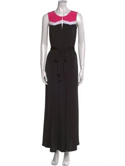 Pre-owned Jay Godfrey Crew Neck Long Dress In Black
