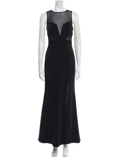 Pre-owned Jay Godfrey Crew Neck Long Dress In Black