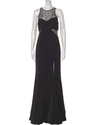 Pre-owned Jay Godfrey Crew Neck Long Dress In Black