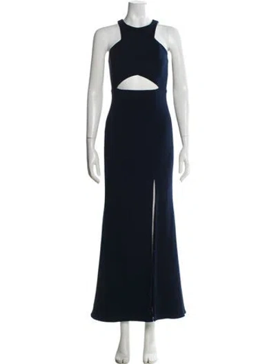Pre-owned Jay Godfrey Crew Neck Long Dress In Blue