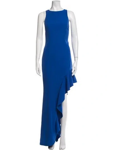 Pre-owned Jay Godfrey Crew Neck Long Dress In Blue