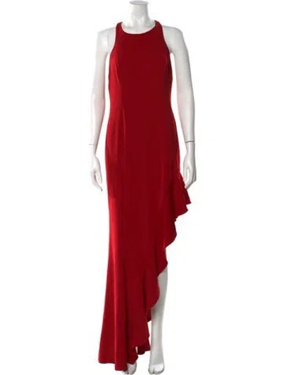Pre-owned Jay Godfrey Crew Neck Long Dress In Red