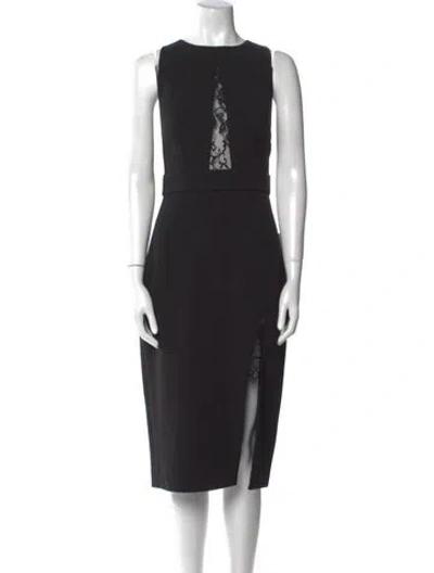 Pre-owned Jay Godfrey Crew Neck Midi Length Dress In Black