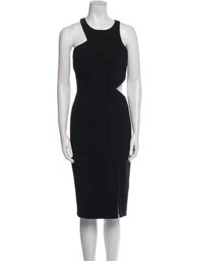 Pre-owned Jay Godfrey Crew Neck Midi Length Dress In Black