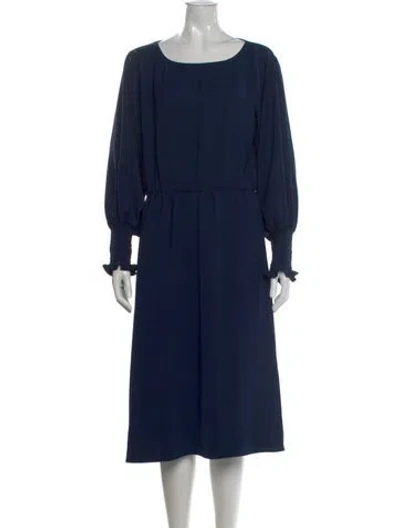Pre-owned Jay Godfrey Crew Neck Midi Length Dress In Blue