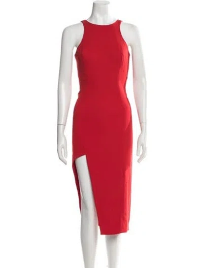 Pre-owned Jay Godfrey Crew Neck Midi Length Dress In Red