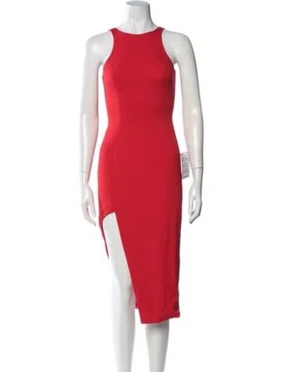 Pre-owned Jay Godfrey Crew Neck Midi Length Dress W/ Tags In Red