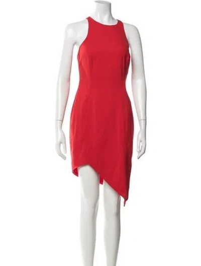Pre-owned Jay Godfrey Crew Neck Mini Dress In Red