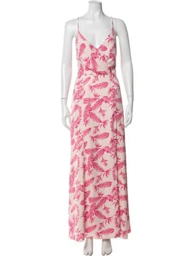 Pre-owned Jay Godfrey Floral Print Long Dress In Pink