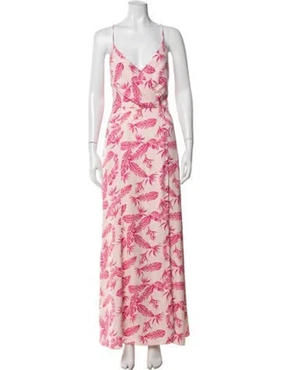 Pre-owned Jay Godfrey Floral Print Long Dress In Pink