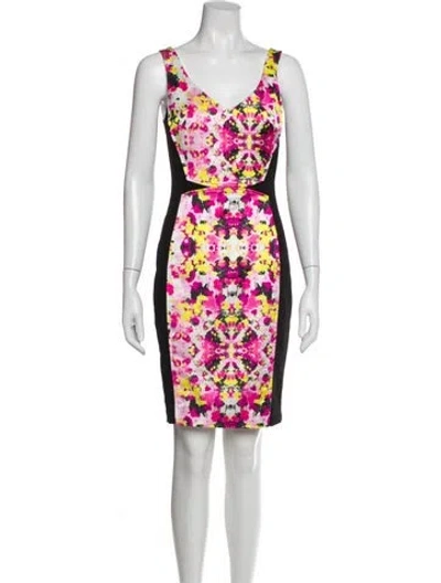 Pre-owned Jay Godfrey Floral Print Mini Dress In Black