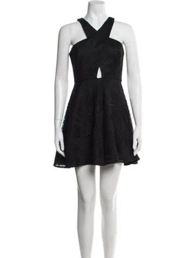 Pre-owned Jay Godfrey Floral Print Mini Dress In Black