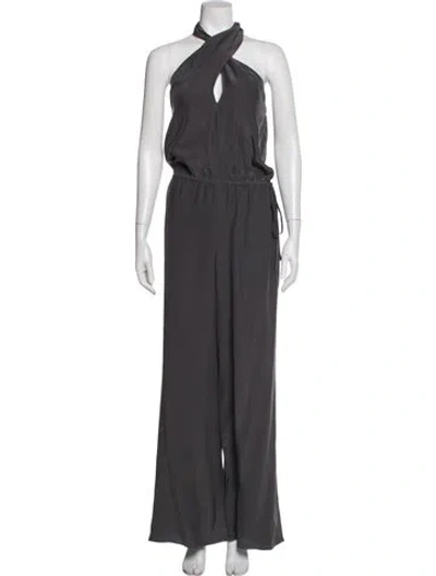 Pre-owned Jay Godfrey Halterneck Jumpsuit In Gray