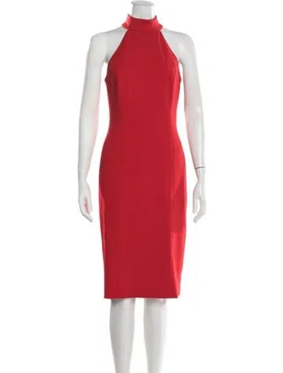 Pre-owned Jay Godfrey Halterneck Knee-length Dress In Red