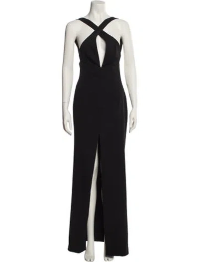Pre-owned Jay Godfrey Halterneck Long Dress In Black
